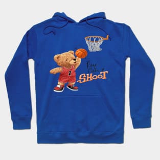 Teddy Bear Playing Basketball with quotes : KEEP CALM & SHOOT Hoodie